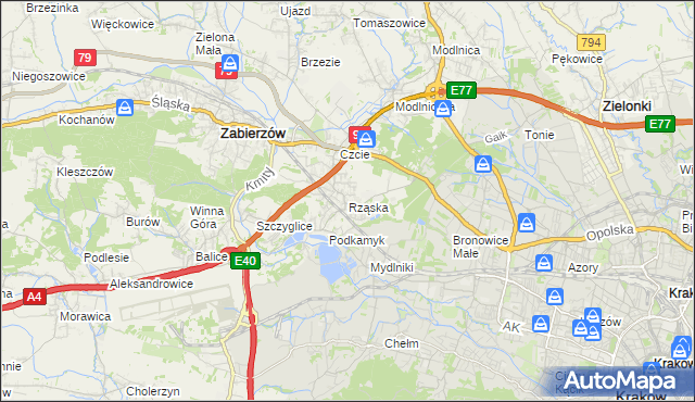 mapa Rząska, Rząska na mapie Targeo