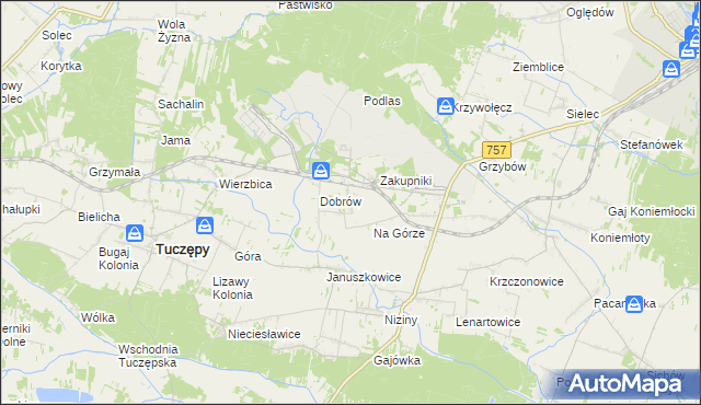 mapa Rzędów gmina Tuczępy, Rzędów gmina Tuczępy na mapie Targeo