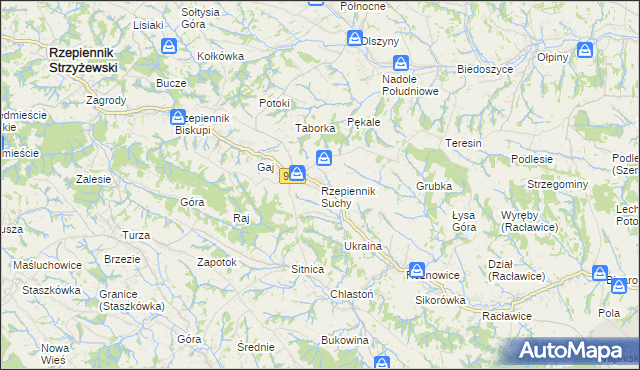 mapa Rzepiennik Suchy, Rzepiennik Suchy na mapie Targeo