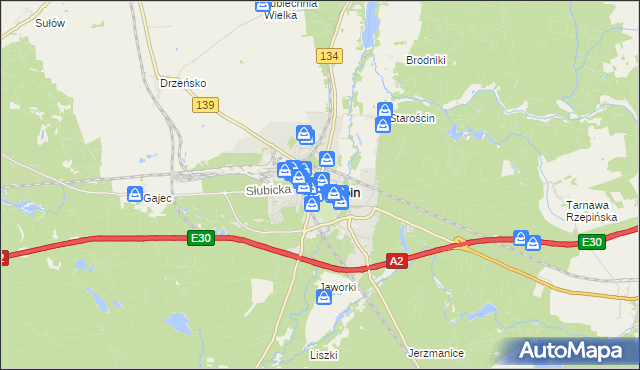 mapa Rzepin, Rzepin na mapie Targeo