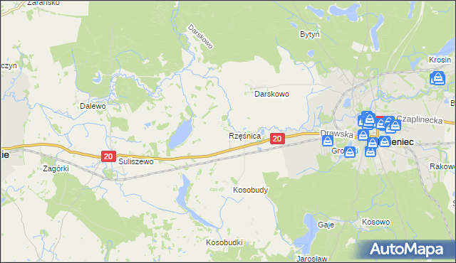 mapa Rzęśnica, Rzęśnica na mapie Targeo