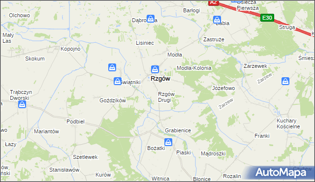 mapa Rzgów Drugi, Rzgów Drugi na mapie Targeo