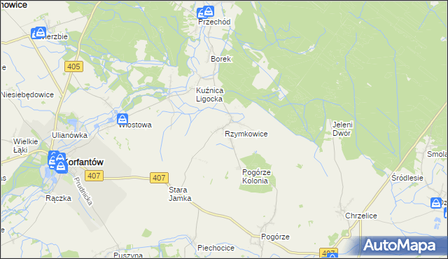 mapa Rzymkowice, Rzymkowice na mapie Targeo