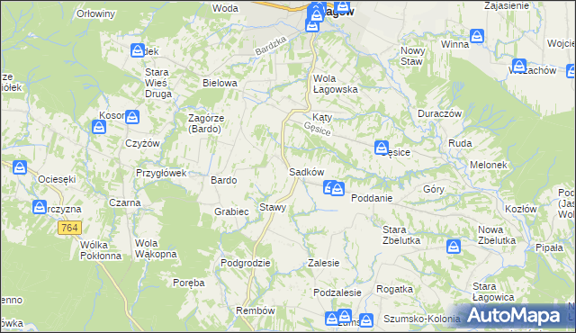mapa Sadków gmina Łagów, Sadków gmina Łagów na mapie Targeo
