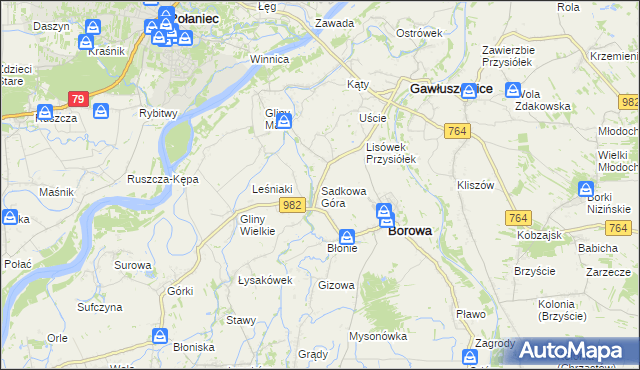 mapa Sadkowa Góra, Sadkowa Góra na mapie Targeo