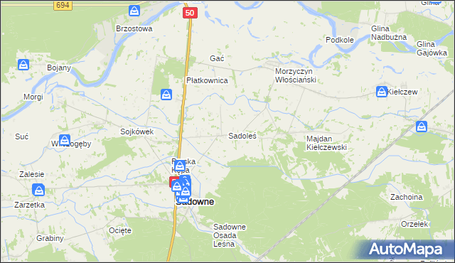 mapa Sadoleś, Sadoleś na mapie Targeo