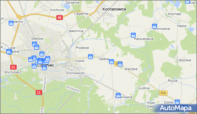 mapa Sadów, Sadów na mapie Targeo