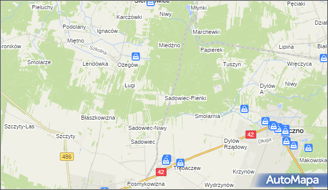 mapa Sadowiec-Pieńki, Sadowiec-Pieńki na mapie Targeo