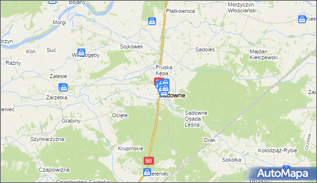 mapa Sadowne, Sadowne na mapie Targeo