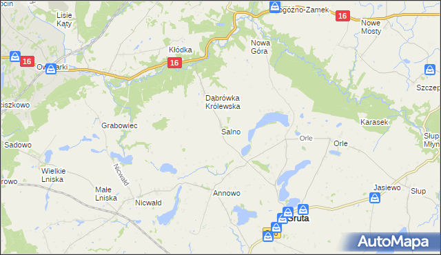 mapa Salno gmina Gruta, Salno gmina Gruta na mapie Targeo