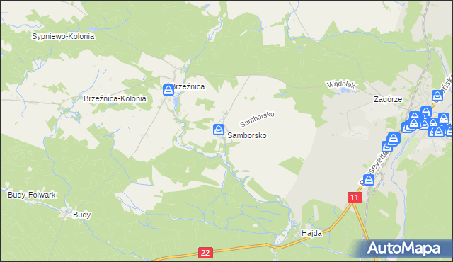 mapa Samborsko, Samborsko na mapie Targeo