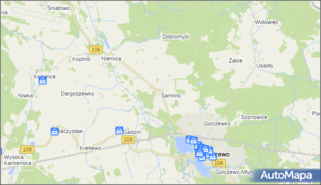 mapa Samlino, Samlino na mapie Targeo