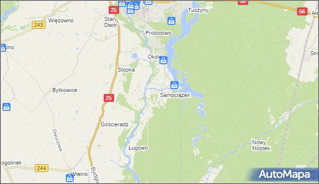 mapa Samociążek, Samociążek na mapie Targeo