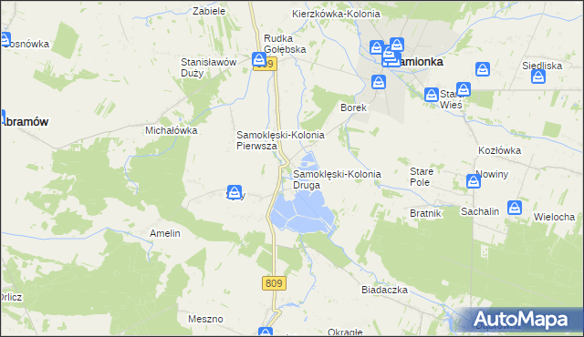 mapa Samoklęski-Kolonia Druga, Samoklęski-Kolonia Druga na mapie Targeo