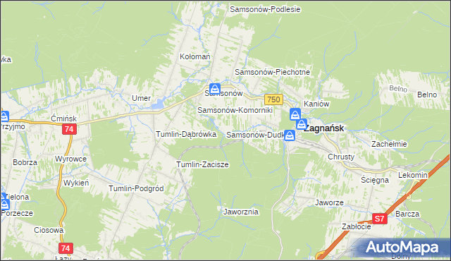 mapa Samsonów-Dudków, Samsonów-Dudków na mapie Targeo