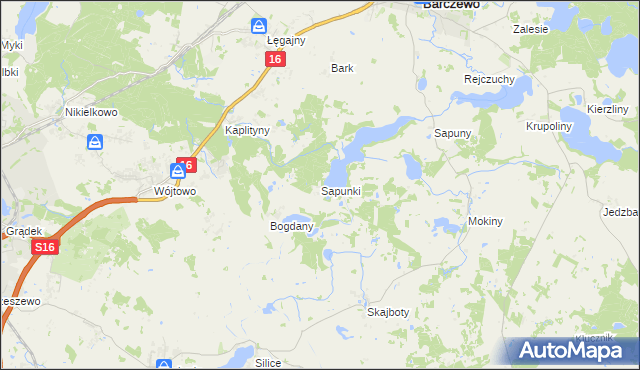 mapa Sapunki, Sapunki na mapie Targeo
