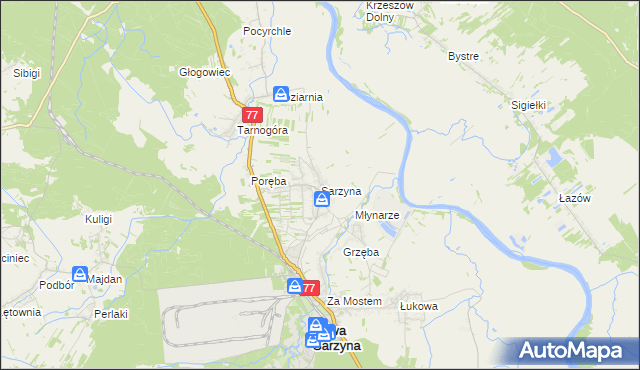 mapa Sarzyna, Sarzyna na mapie Targeo