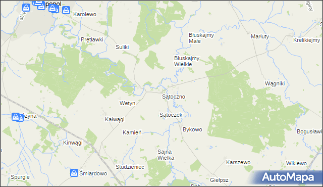 mapa Sątoczno gmina Korsze, Sątoczno gmina Korsze na mapie Targeo