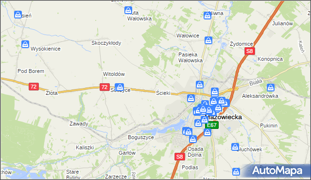 mapa Ścieki, Ścieki na mapie Targeo