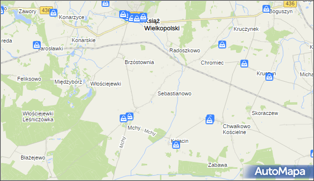 mapa Sebastianowo, Sebastianowo na mapie Targeo