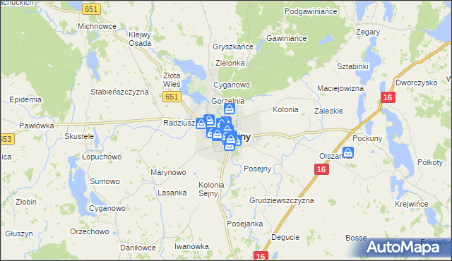 mapa Sejny, Sejny na mapie Targeo