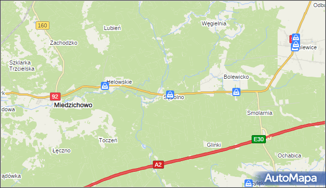 mapa Sępolno gmina Miedzichowo, Sępolno gmina Miedzichowo na mapie Targeo