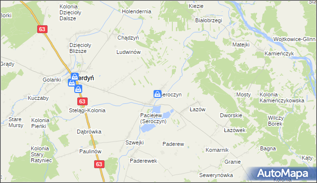 mapa Seroczyn gmina Sterdyń, Seroczyn gmina Sterdyń na mapie Targeo