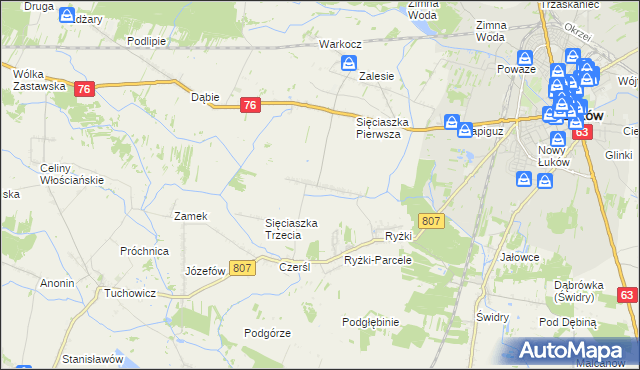 mapa Sięciaszka Druga, Sięciaszka Druga na mapie Targeo