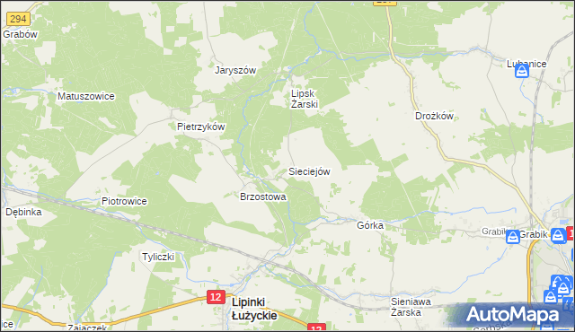 mapa Sieciejów, Sieciejów na mapie Targeo