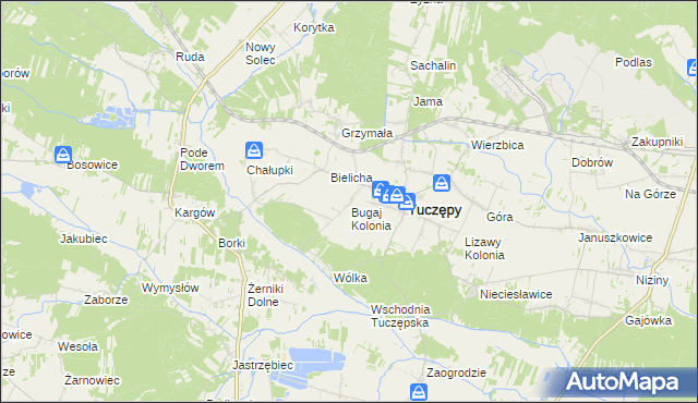 mapa Sieczków gmina Tuczępy, Sieczków gmina Tuczępy na mapie Targeo
