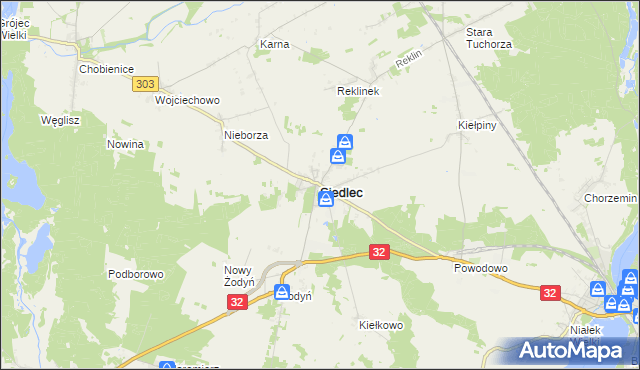 mapa Siedlec powiat wolsztyński, Siedlec powiat wolsztyński na mapie Targeo