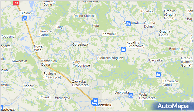 mapa Siedliska-Bogusz, Siedliska-Bogusz na mapie Targeo