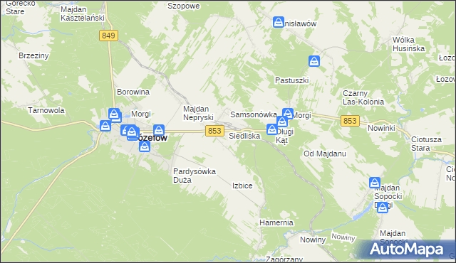 mapa Siedliska gmina Józefów, Siedliska gmina Józefów na mapie Targeo