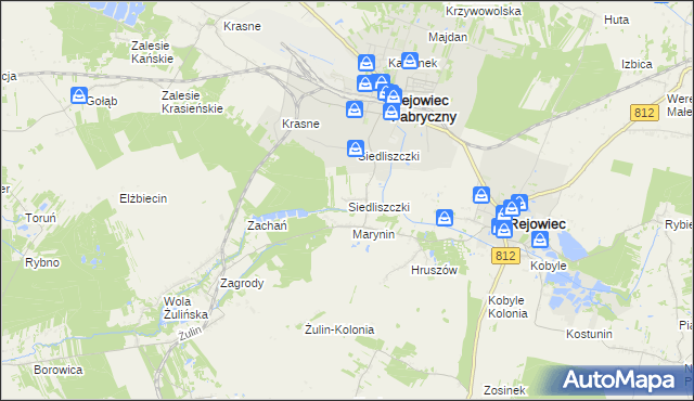 mapa Siedliszczki gmina Rejowiec, Siedliszczki gmina Rejowiec na mapie Targeo