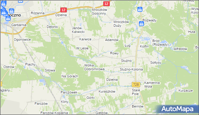 mapa Sielec gmina Opoczno, Sielec gmina Opoczno na mapie Targeo