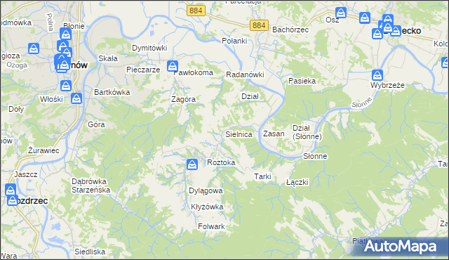 mapa Sielnica, Sielnica na mapie Targeo