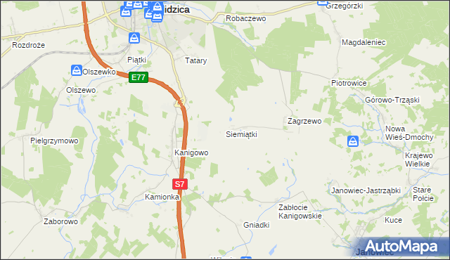 mapa Siemiątki, Siemiątki na mapie Targeo