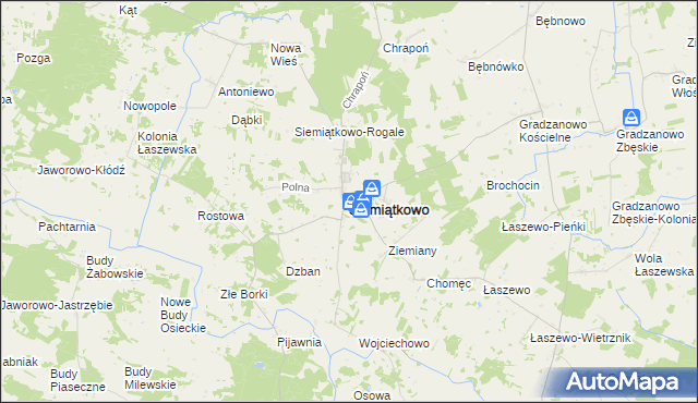 mapa Siemiątkowo powiat żuromiński, Siemiątkowo powiat żuromiński na mapie Targeo