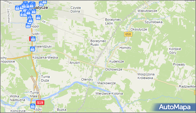 mapa Siemiatycze-Stacja, Siemiatycze-Stacja na mapie Targeo