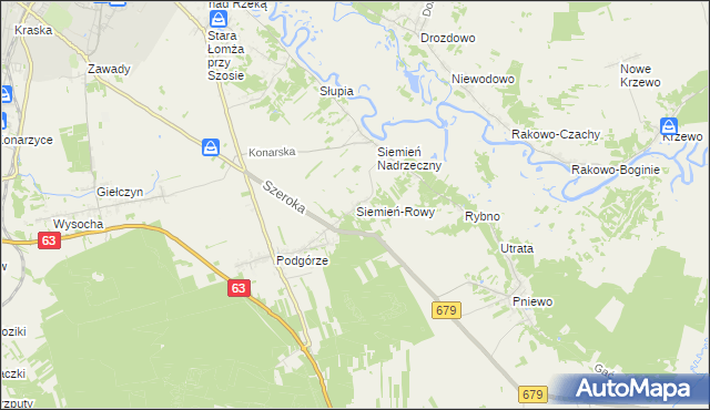 mapa Siemień-Rowy, Siemień-Rowy na mapie Targeo