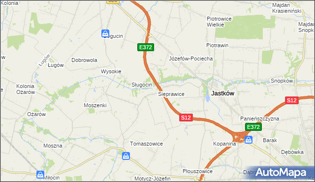 mapa Sieprawice, Sieprawice na mapie Targeo