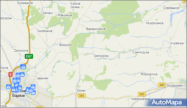 mapa Sieroszów, Sieroszów na mapie Targeo