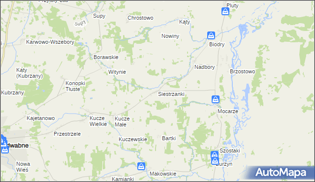 mapa Siestrzanki, Siestrzanki na mapie Targeo