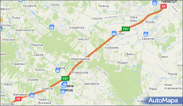 mapa Siestrzeń, Siestrzeń na mapie Targeo