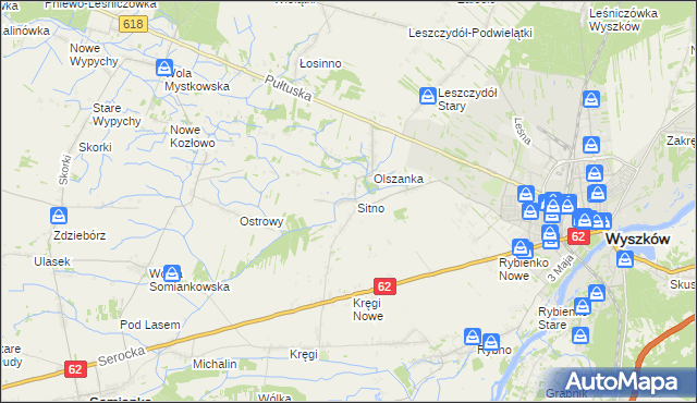 mapa Sitno gmina Wyszków, Sitno gmina Wyszków na mapie Targeo