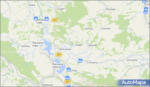 mapa Skała gmina Lwówek Śląski, Skała gmina Lwówek Śląski na mapie Targeo