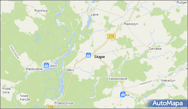mapa Skąpe powiat świebodziński, Skąpe powiat świebodziński na mapie Targeo