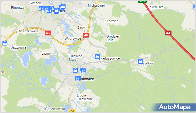 mapa Skarbiszowice, Skarbiszowice na mapie Targeo