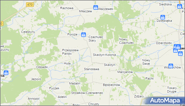 mapa Skarżyn-Kolonia, Skarżyn-Kolonia na mapie Targeo