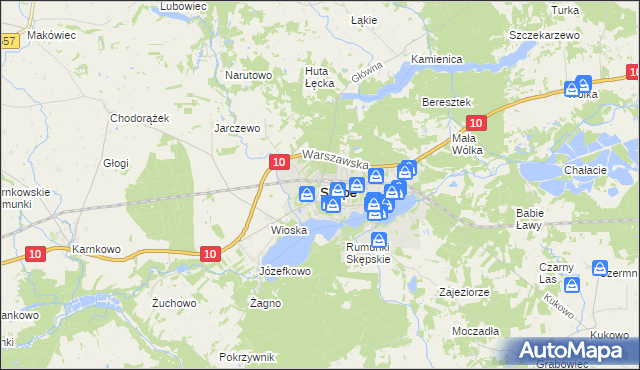 mapa Skępe, Skępe na mapie Targeo